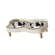 thumbnail image 4 of Comedero elevado para gatos con 2 cuencos de acero inoxidable, fácil de limpiar, juego de comedero y bebedero elevado, resistente a salpicaduras para Beige Blanco, 4 of 8