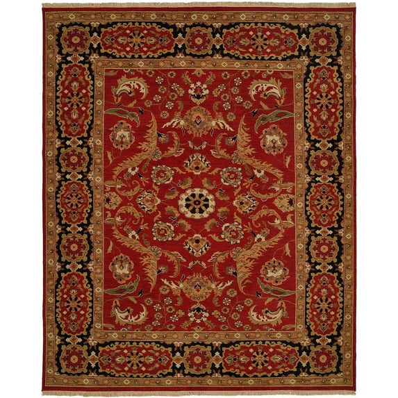 K2 Floor Style Soumak Red/Black Hand Made Wool Area Rug