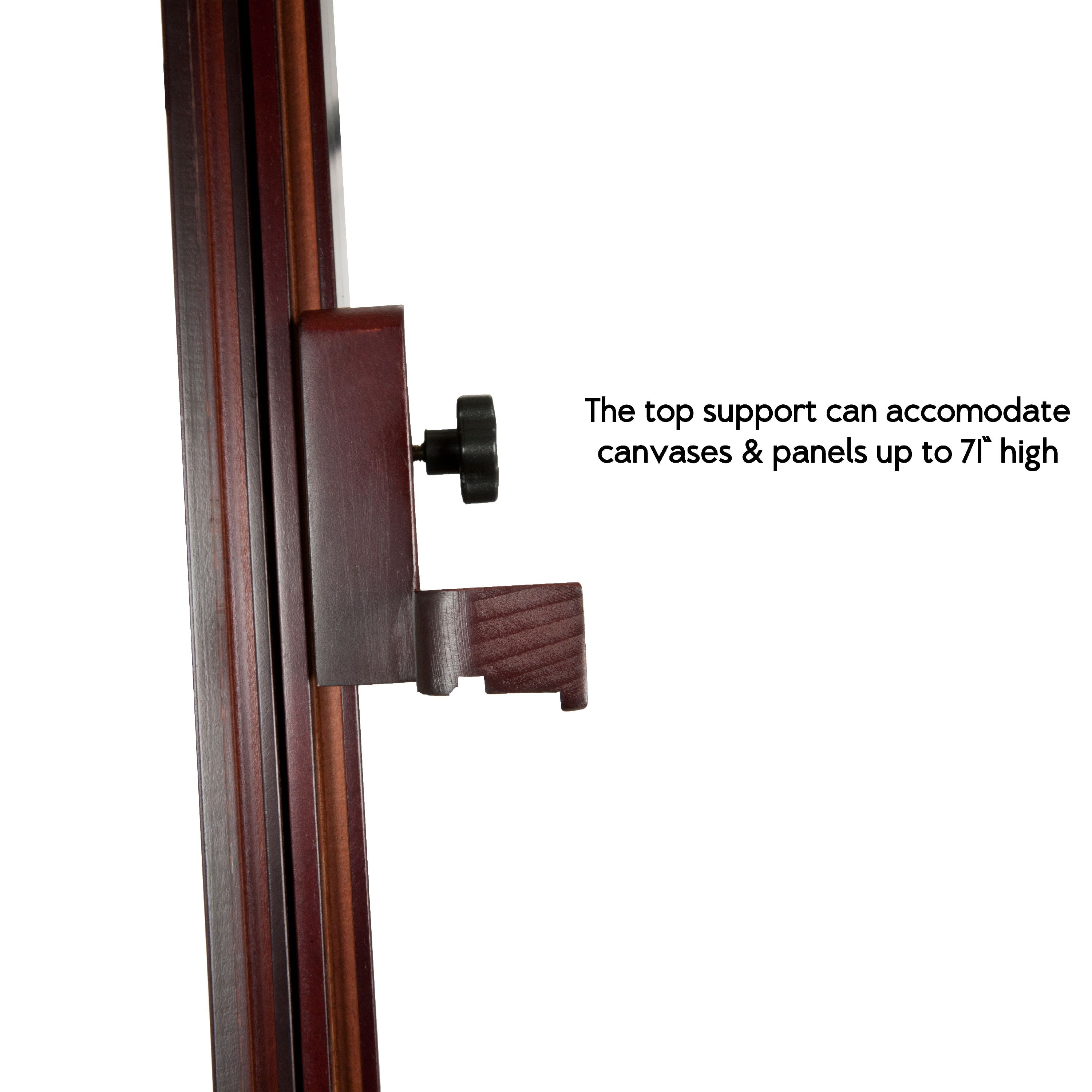 SoHo Urban Artist Wooden Easel - H-Frame Studio Easel for Tabletop Easels for Painting & Drawing Desk, Supports Canvases Up to 71", Mahogany Finish, Adjustable with Locking Casters