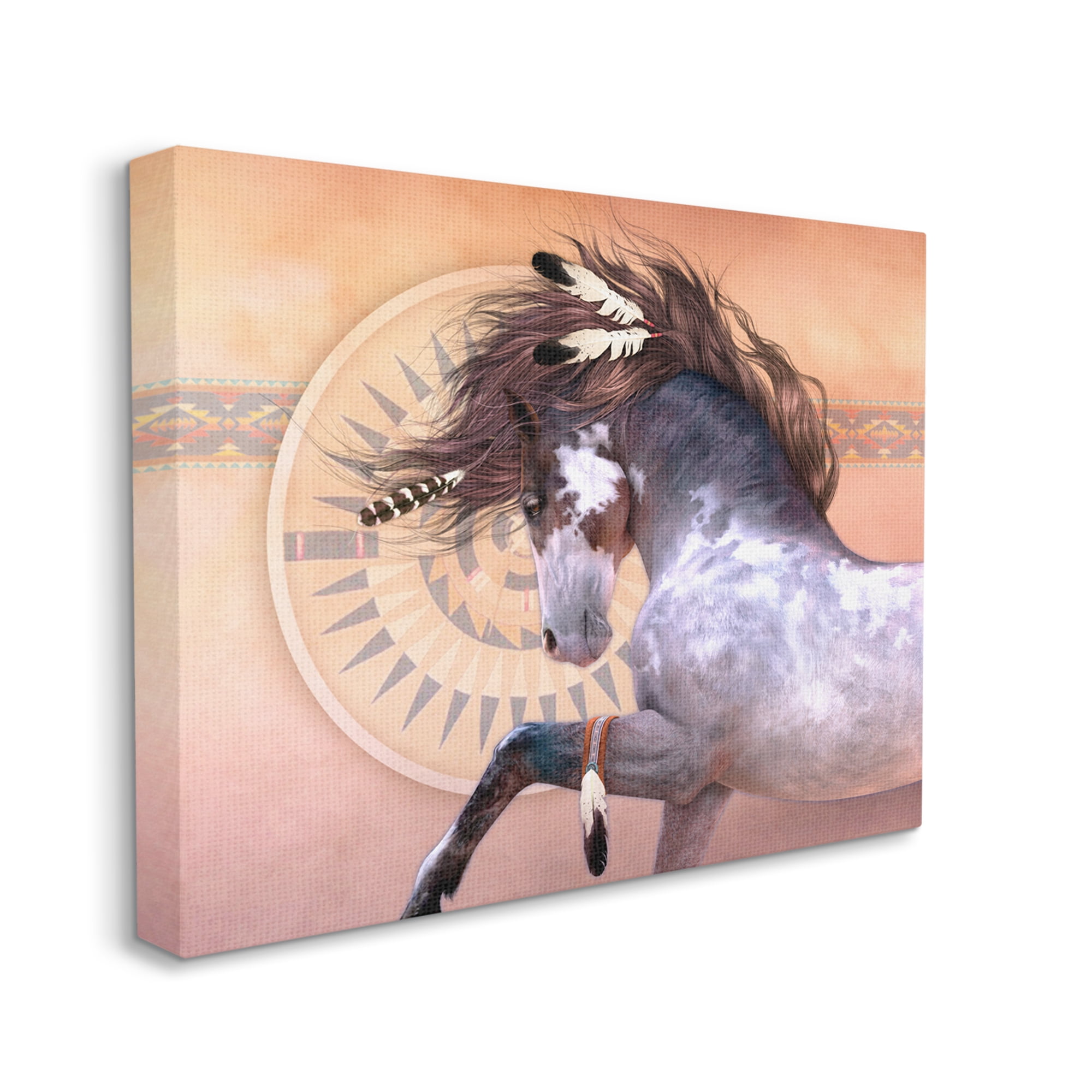 Stupell Industries Native Spirit Stallion Animals & Insects Painting Gallery Wrapped Canvas Art Print Wall Art, 40 x 30
