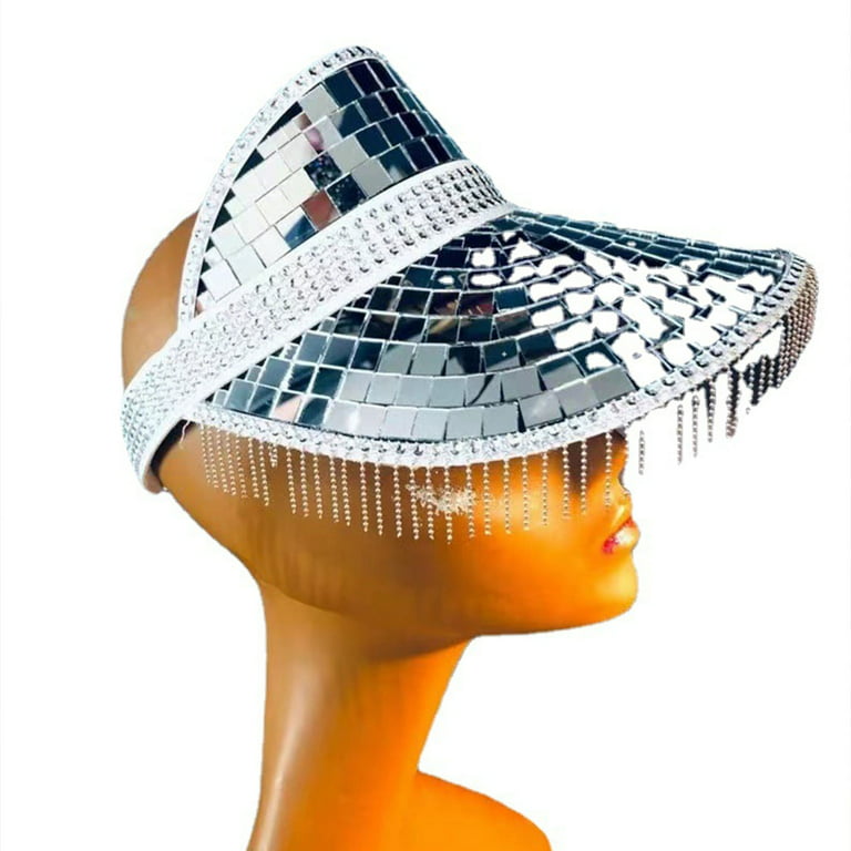 VIEGINE Glitter Mirror Disco Bucket Hat Disco Ball Hats for DJ Sequins  Bucket Hat