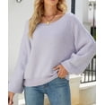 thumbnail image 2 of Fuzzy Texture Raglan Sweater Purple Small, 2 of 4