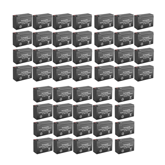 BatteryGuy 12V 9Ah rechargeable Sealed Lead Acid High Rate battery Set of Fifty