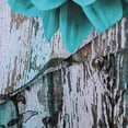 thumbnail image 5 of Teal Floral Shower Curtain, Farmhouse Turquoise Blue Flower Shower Curtains Set with 12 Hooks, Teal Daisy Grey Wood Shower Curtain, Gray Bathroom Decor, 72" W x 72" H, 5 of 6