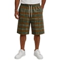 thumbnail image 3 of Resicozy Plaid Shorts Men Casual Classic Fit Elastic Waist Bermuda Short Straight Leg Loose Y2k Lounge Shorts with Pockets Green 4XL, 3 of 5