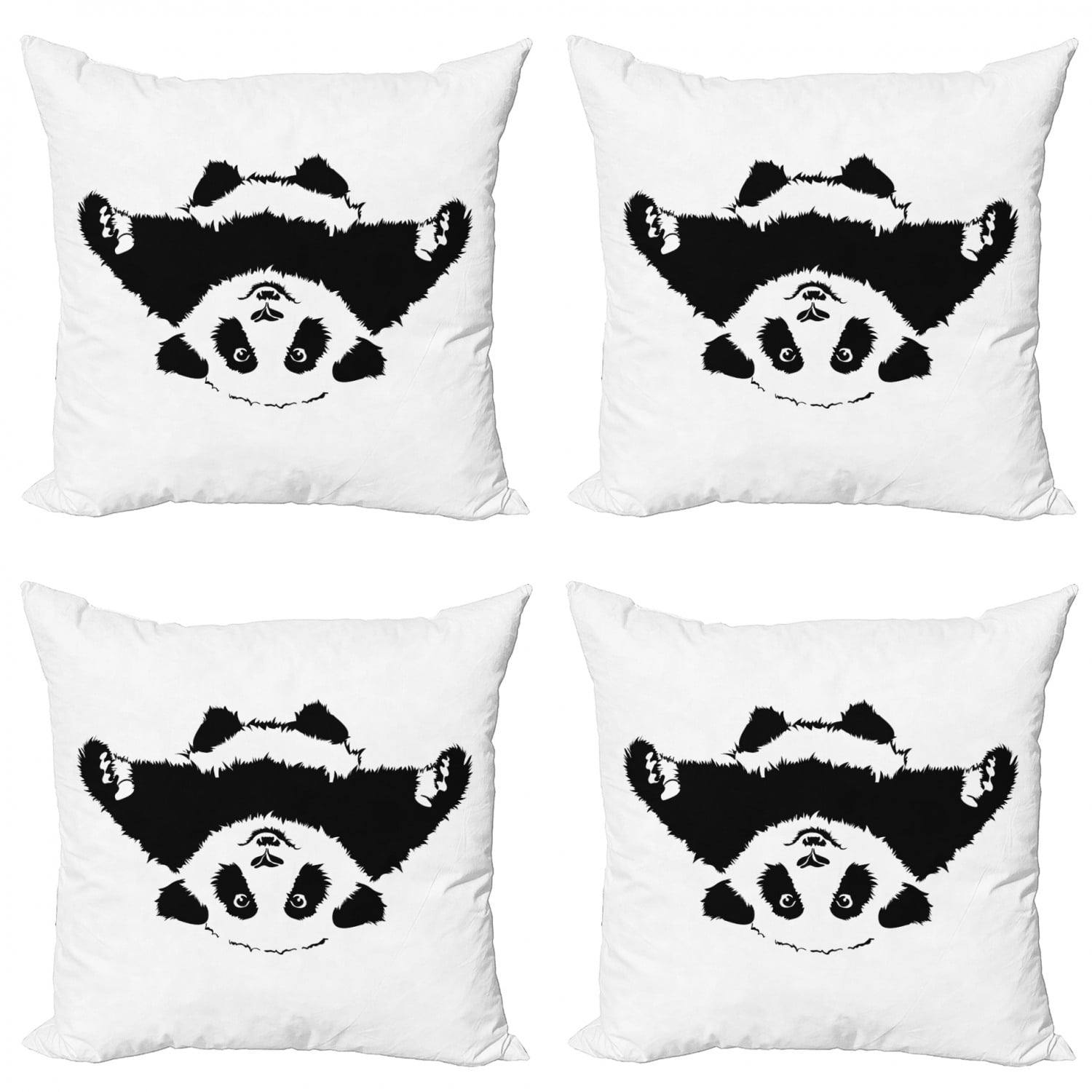 Panda Throw Pillow Cushion Case Pack of 4, Funny Panda Wants to Hug and