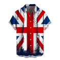 thumbnail image 3 of Camisetas con estampado de bandera del Día de la Independencia para hombre, camisetas con botones personalizadas con impresión digital 3D, camisetas de playa de manga corta de gran tamaño, 3 of 5
