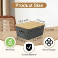 thumbnail image 2 of Small Plastic Storage Bins with Bamboo Lids - Decorative Storage Containers Bonlting Stackable Storage Baskets with Label for Organizing Shelves Drawers Desktop Closet Playroom Office (Grey, 6 Pack), 2 of 9
