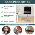 thumbnail image 5 of XUELC Crushed Velvet Brown Bar Stool Cover Stretch Stool Cover Swivel Counter Stool Cover Low Profile Short Back Chair Protective Cover 4pc, 5 of 7
