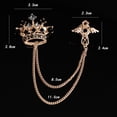 thumbnail image 5 of Yesbay Men Suit Coat Brooch Rhinestone Crown Brooch Tassel Lapel Pin Badge Formal Occasion Business Corsage Clothes Jewelry, 5 of 7