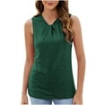 thumbnail image 1 of hotojiny Shirts for Women Soft Crew Neck Business Work Tank Tops Comfy Sleeveless Solid Color Summer Basic Tee, 1 of 6