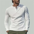 thumbnail image 7 of Men's Classic Cotton long Sleeve Henley Shirt 7 Colors, 7 of 7
