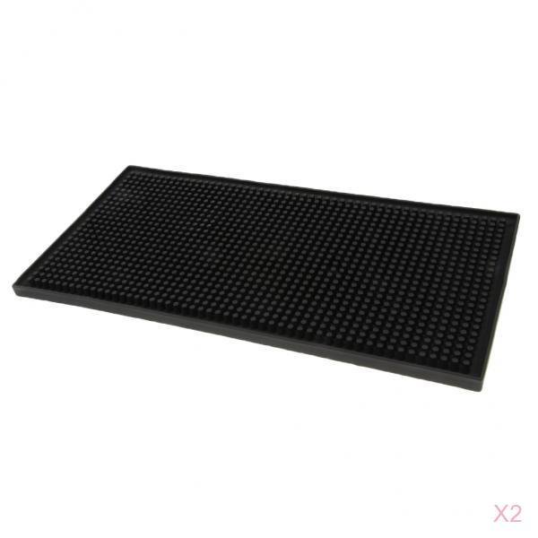de barra de goma Bar Runner Bar Service Rubber Strip Mat Negro Para Cocktail 12x6 '' Negro, De 2 Piezas