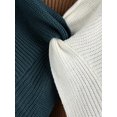 thumbnail image 4 of Jersey de punto elegante con cuello en V y bloques de color para mujer, 4 of 5