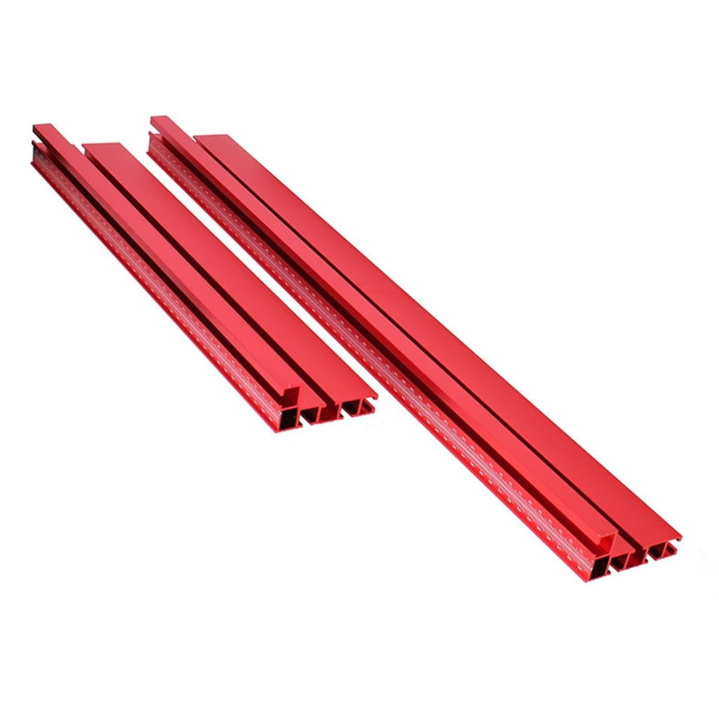 Miter Gauge Fence 75 Type Miter T-Track Aluminum Profile Fence Woodworking Miter Fence with Scale for Router Table (RED, 40cm)