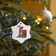 thumbnail image 7 of 3drose, Funny Cool Sea Otter with Christmas Gift Cartoon, 3 inch Snowflake Porcelain Ornament, 7 of 7