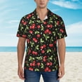 thumbnail image 3 of Daiia Sweet Red Cherry Hawaiian Shirt for Men Gentle Cotton Regular Short Sleeve Casual-X-Large, 3 of 8