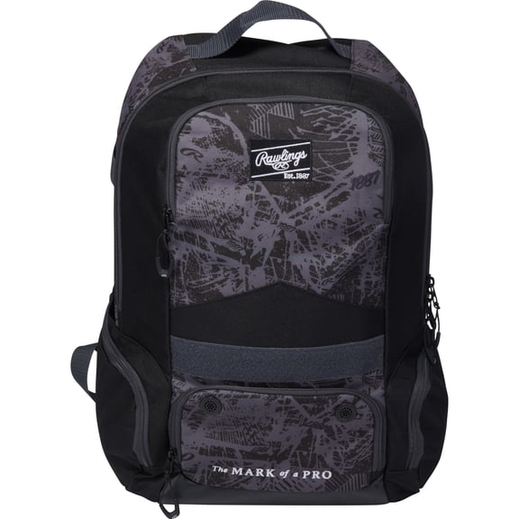 Rawlings Gamer Series Baseball Backpack | Bat & Gear Bag | Black