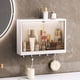 thumbnail image 1 of Cesta de pared para baño, carrito de ducha, decoración, cestas de cocina adhesivas, estante colgante para baño, dormitorio, granja, lavandería, Soledad Estante de baño, 1 of 10