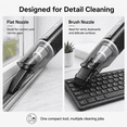 thumbnail image 5 of Alvantor Cordless Handheld Car Vacuum Cleaner, 12000Pa Portable Rechargeable Mini Vacuum, Silver, 5 of 7