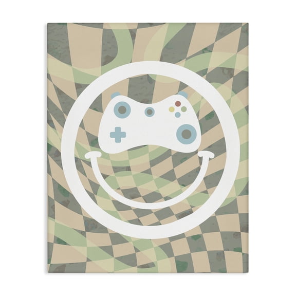 Stupell Industries Contemporary Gamer Smile Patterned Canvas Art, 16 x 20, by Lil' Rue