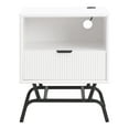 thumbnail image 2 of Furniture of America Estee 1-Drawer Wood Indoor End Table with USB Port, White Pure, 2 of 8