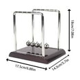 thumbnail image 4 of Metal Newton's Cradle Desk Ornament - Perpetual Motion Energy Sculpture - Home/Office Decor, Physics Demonstration - Smooth Swinging Motion, 4 of 5