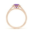 thumbnail image 2 of ANGARA Natural 1.15 Ct. Amethyst with Diamond Classic Ring in 14K Rose Gold for Women (Ring Size: 3.5), 2 of 10