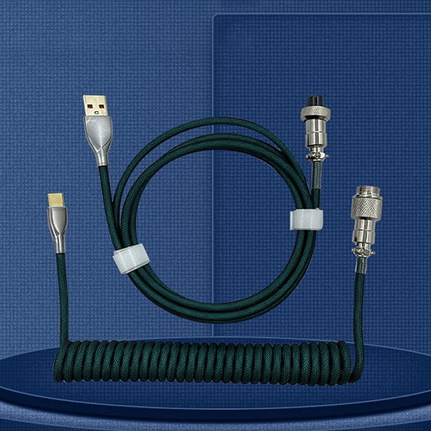 Cable en espiral USB C Cable en espiral Extensible para mecánico perfke Cable espiral en espiral