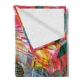 thumbnail image 2 of Abstract Soft Flannel Fleece Throw Blanket, Retro Background Graphic Composition in Watercolors Creative Illustration, Cozy Plush for Indoor and Outdoor Use, 60" x 80", Multicolor, by Ambesonne, 2 of 5