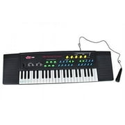 Dazzling Toys Kids musical piano with programmed songs (sings "jingle bells")and sing along mic