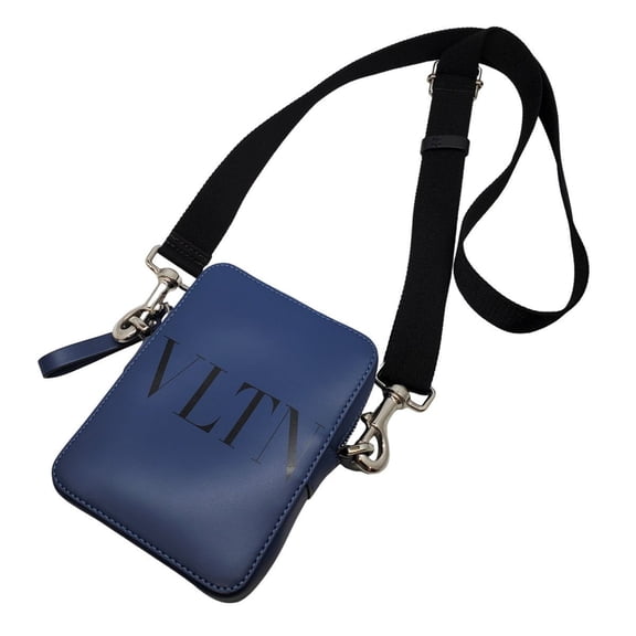 Pre-Owned VALENTINO GARAVANI VLTN Leather Small Crossbody/Shoulder Bag for Men, Navy,...