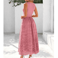 thumbnail image 4 of Women Summer Dresses Casual Sleeveless Crewneck A-Line Boho Lace Eyelet Cotton Tank Maxi Dress with Pockets, 4 of 6