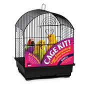 Prevue Pet Products Round Roof Black Bird Cage Starter Kit 91101