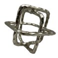thumbnail image 2 of Bergamo Art 7.5 inch Decorative Handmade Aluminum Square Sculpture in Nickel, 2 of 5