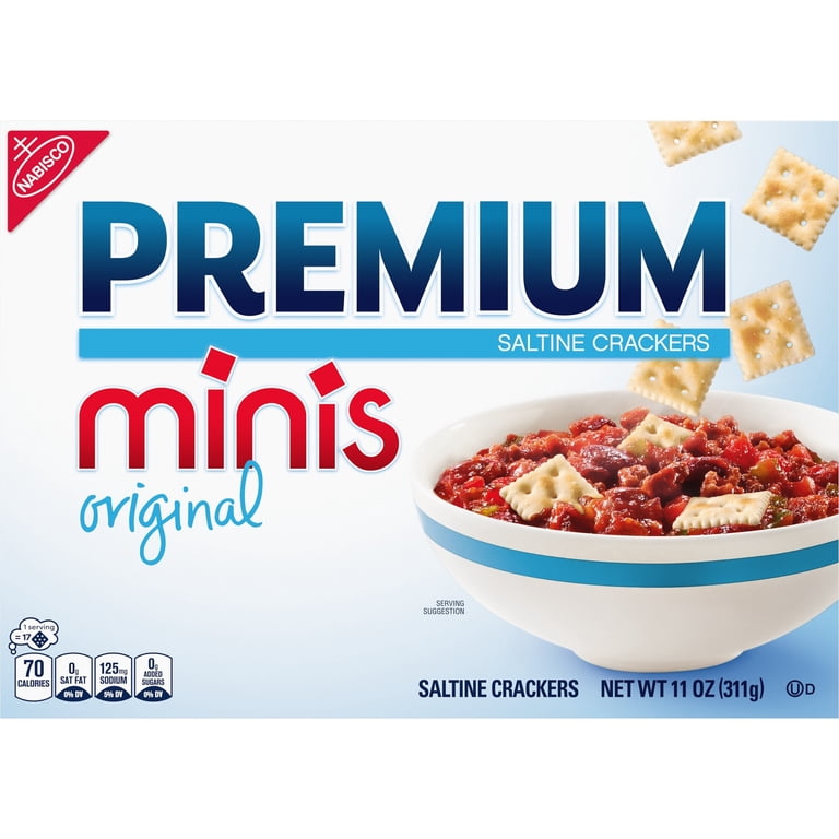 3 pack) Premium Original Mini Saltine Crackers, Lunch Snacks, 11