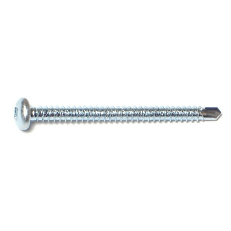 

#8-18 x 2 Zinc Plated Steel Square Drive Pan Head Self-Drilling Screws SDSPS-098