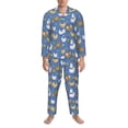 thumbnail image 3 of Fotbe Chicken Family Pattern Long Sleeve Pajama Set for Men,Sleepwear Set,2-piece Loungewear Set,Soft PJs Comfy Nightwear with Pockets-XX-Large, 3 of 7