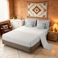 thumbnail image 4 of Manfei Boho Aztec Tribal King Bedding, Bohemian Geometric King Bed in a Bag, White, Gray Reversible 7-Piece, 4 of 6