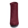 thumbnail image 6 of BLISSFUL STEP Women's Side Zipper Block Heel Ankle Boots Burgundy 6, 6 of 8
