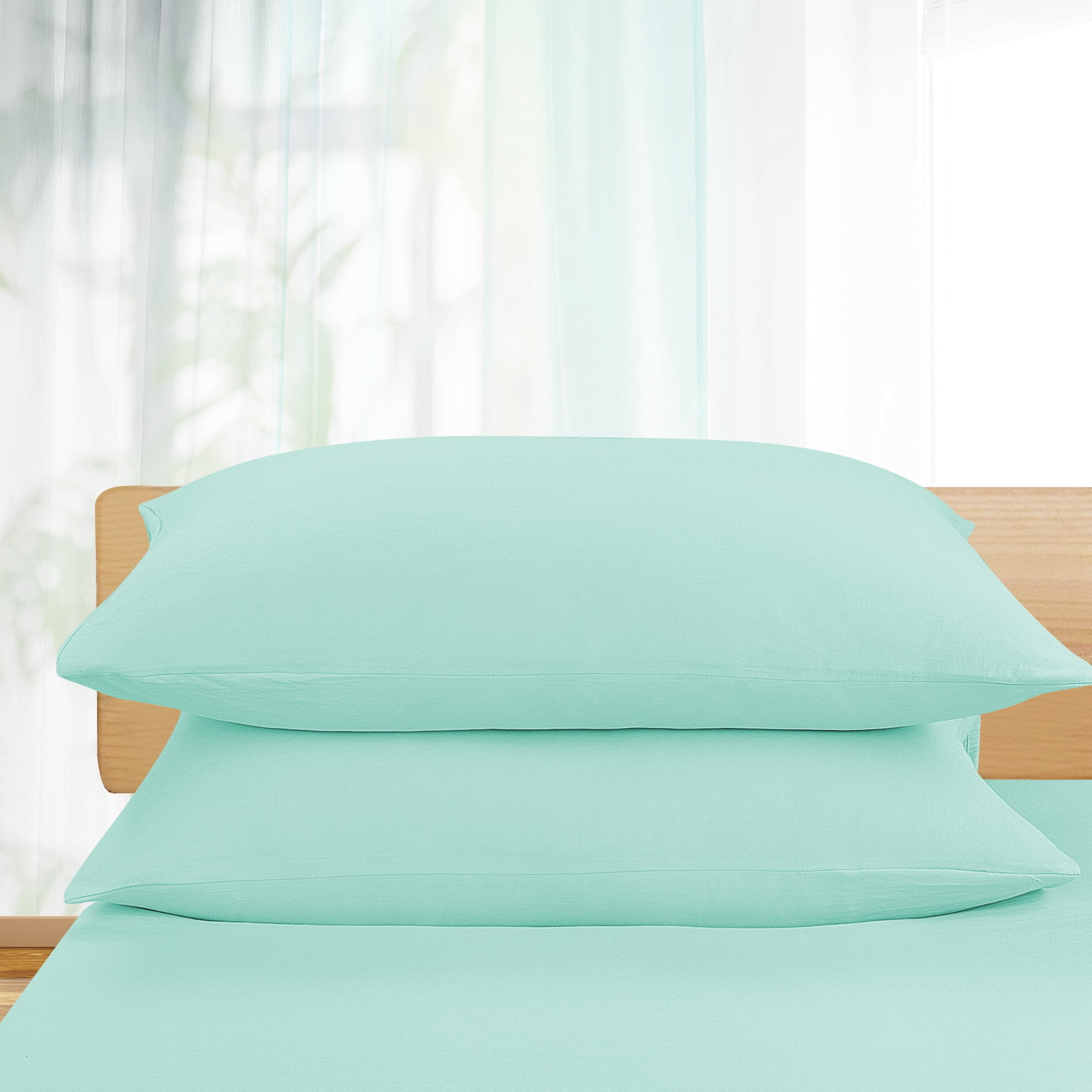 Unique Bargains 100% Microfiber Soft 3 Pieces Duvet Cover Set Twin Aqua Blue