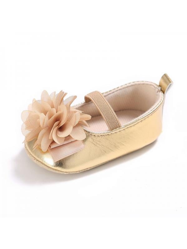 Infant Girls Flower PU Leather Soft Bottom Princess Shoes