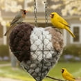thumbnail image 6 of Handmade Fiber Bird Nesting Heart Bird Nest Refillable Birds Haven Iron Art Heart Hummingbird Nesting Bird House for Winter Fowl Animal Lovers Home Garden Yard Decor(1Pc), 6 of 9