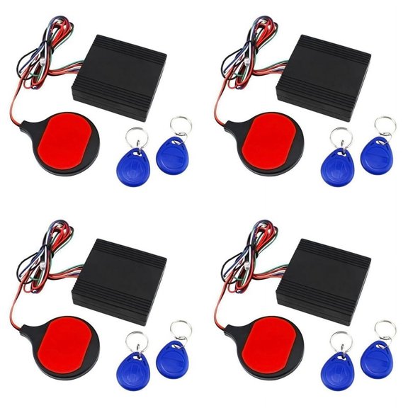 4X Anti Theft Motorcycle Hidden Lock System with Engine Cut Immobilizer IC Card Alarm Induction