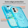 thumbnail image 4 of For iPhone 16 Plus Transparent Phone Case Compatible with MagSafe, Triple Layer Magnetic Charging Case, iPhone 16 Plus Heavy Duty Shockproof and Drop-Proof Phone Case, Crystal Blue, 4 of 6