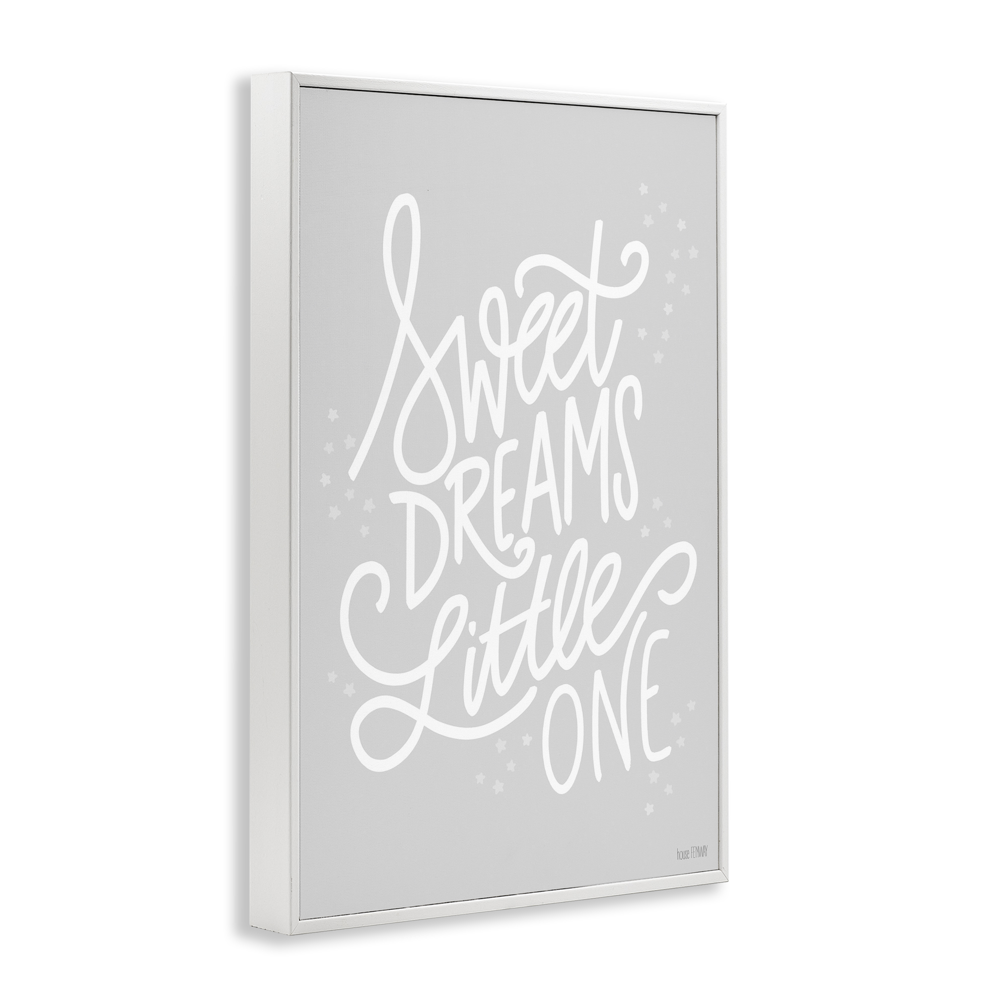 Stupell Industries Sweet Dreams Little One Typography Painting White Framed Art Print Wall Art, 12 x 18