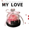 thumbnail image 2 of FTCBJJA Preserved Real Rose in Beautiful Creative Heart Design Glass Dome, Everlasting Pink Roses Gift, 2 of 5