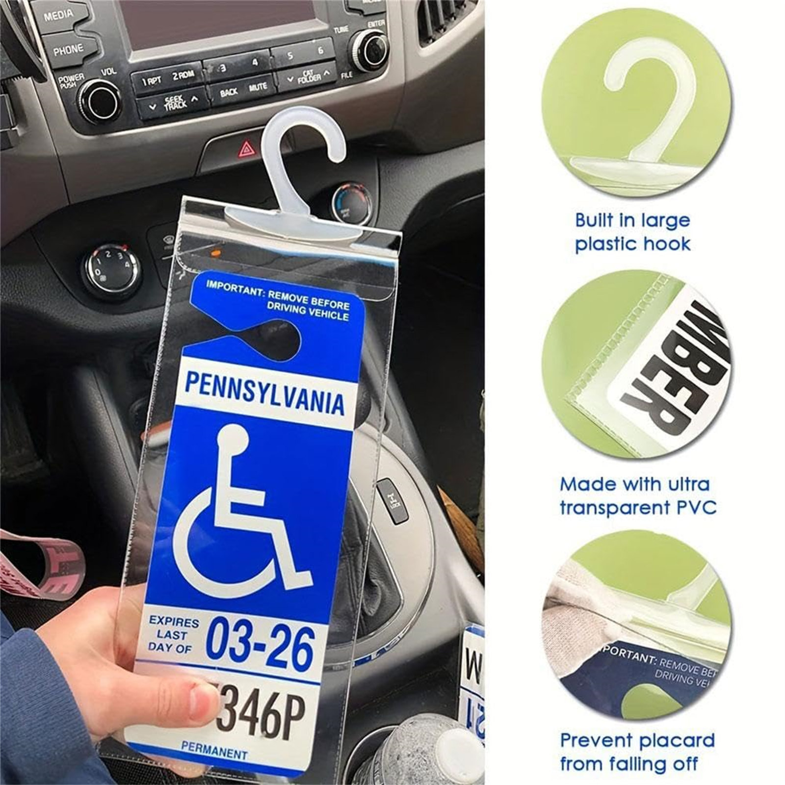 Handicap Placard Ultra Transparent Disabled Permit Protective Cover For ...