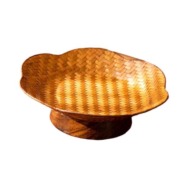 Frutero con base, cuenco decorativo de pedestal tejido, bandeja de frutas para eventos, decoración del hogar, mesa de comedor, fiestas, inauguración forma de