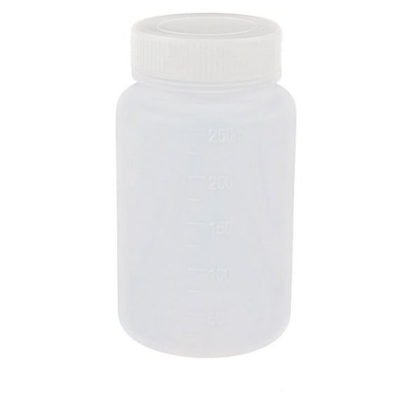 Unique Bargains Laboratory Chemical Storage Plastic Widemouth Bottle White 250mL